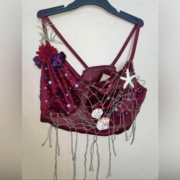 blue/maroon two piece solo costume - Picture 2 of 4